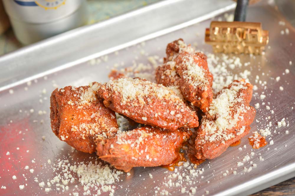 Flaps and Racks, Tucson, saucy chicken wings sprinkled with parm